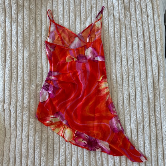 NWT Blackbough Bridget Sheer Sun Dress - Spritz - Asymmetrical Ruffled Slip - Picture 13 of 17